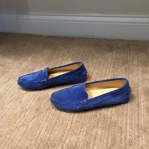 M. Gemi blue suede leather driving moccasins